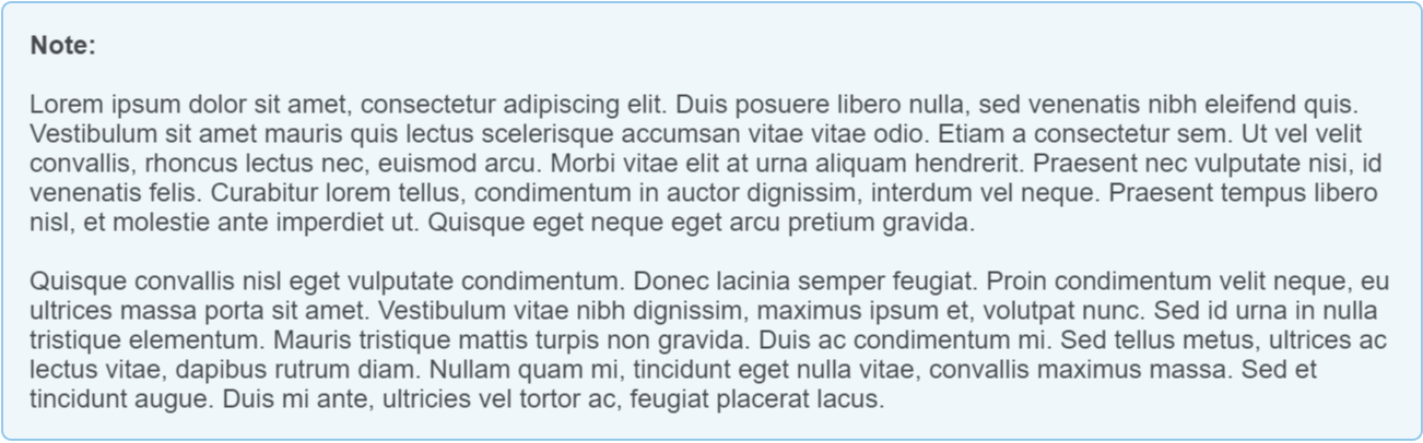 Example Note with Spacing